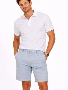 Vineyard Vines Men’s Chino Shorts 40 Light Blue Flat Front Preppy Casual SHT01